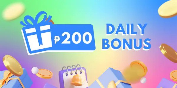 Promotional banner with gold coins and a gift chest